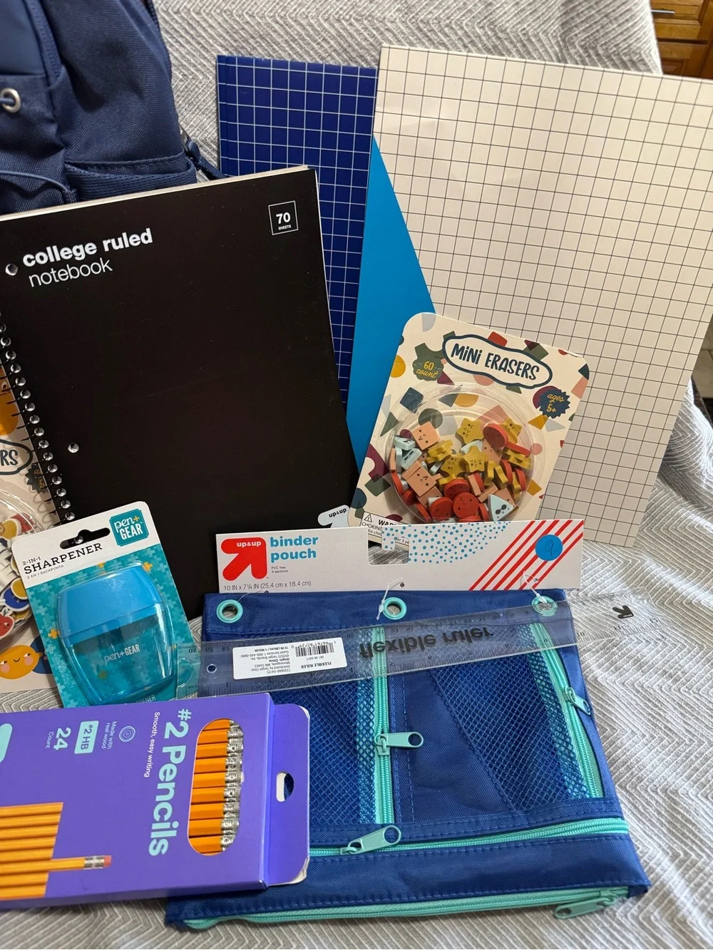 All In Motion backpack with school supplies - ready for back to school.
